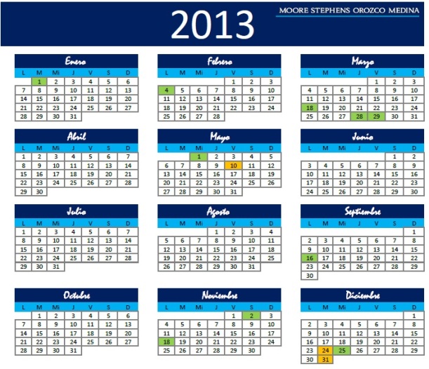Calendario 2013 MSOM